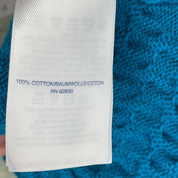 Turquoise cable knit turtle neck long sweater - Picture 4 of 4